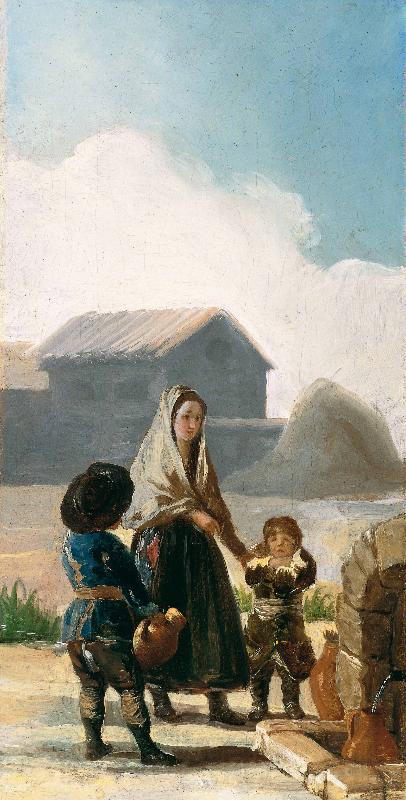 Francisco de Goya A woman and two children by a fountain Germany oil painting art